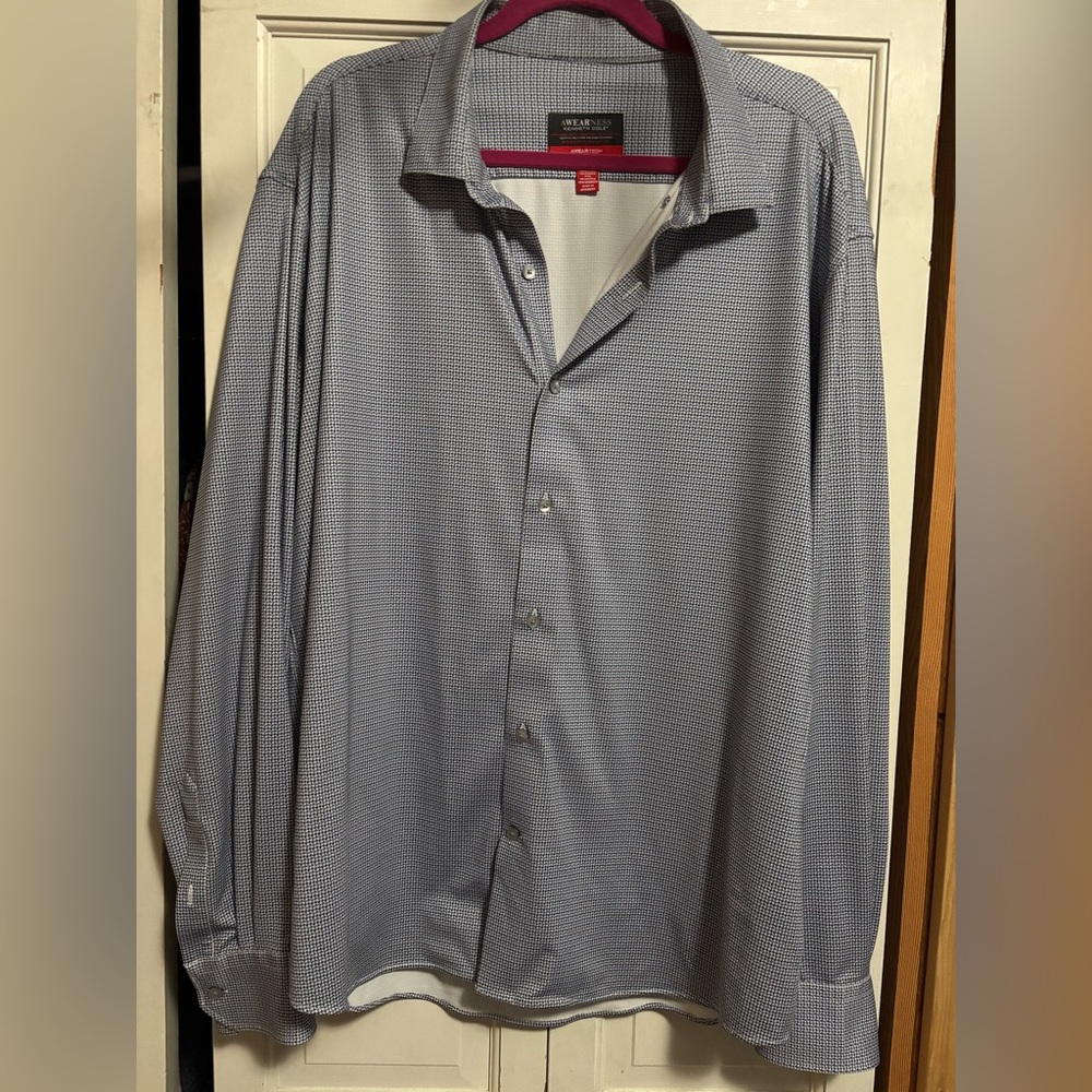 Kenneth Cole Awearness Gray Patterned stretch Dress Shirt XXL